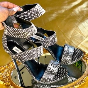 Steve Madden Snakeskin Stiletto Heeled Sandals (8)